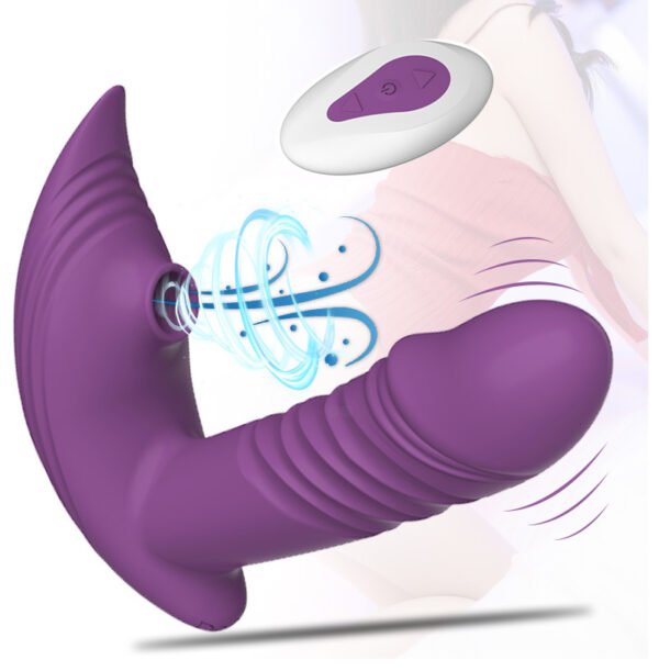 Marilyn sucks and retracts wearing vibrator