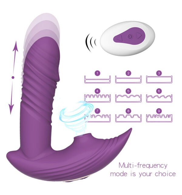 Marilyn sucks and retracts wearing vibrator