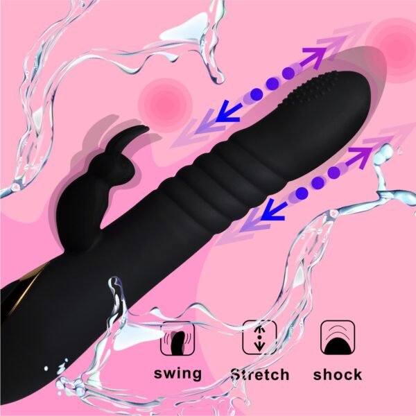 Dual Motor Rabbit Ear Retractable Swinging Female Masturbator