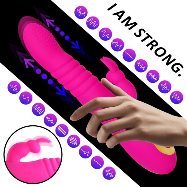 Dual Motor Rabbit Ear Retractable Swinging Female Masturbator