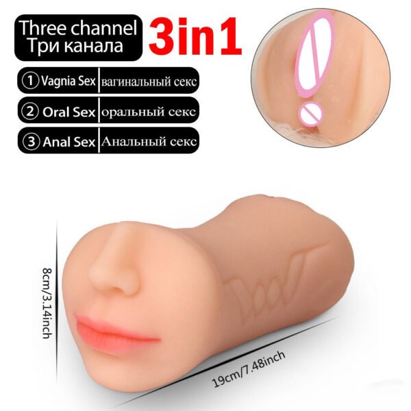Double Headed Three Acupoint Simulation Oral Yin Anal Channel Inverted Masturbation Device