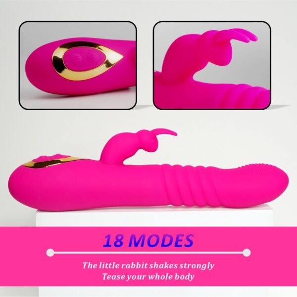 Dual Motor Rabbit Ear Retractable Swinging Female Masturbator