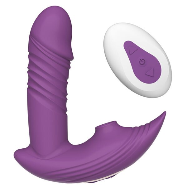 Marilyn sucks and retracts wearing vibrator