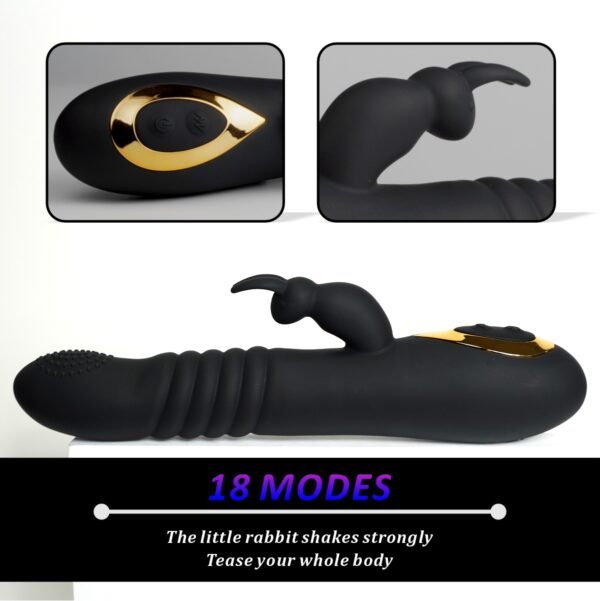 Dual Motor Rabbit Ear Retractable Swinging Female Masturbator