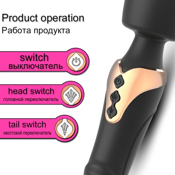 USB charging dual head dual vibration AV vibrator