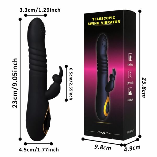 Dual Motor Rabbit Ear Retractable Swinging Female Masturbator