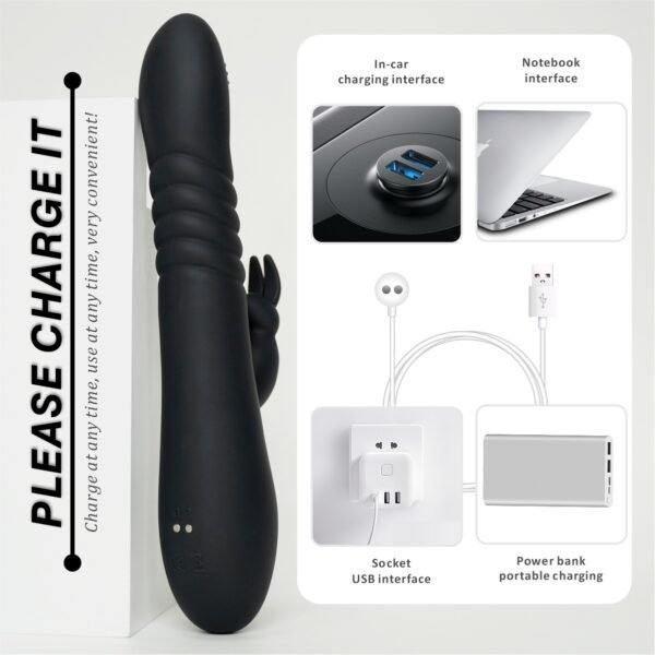 Dual Motor Rabbit Ear Retractable Swinging Female Masturbator