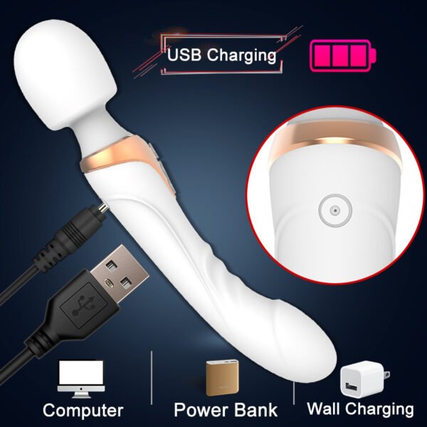 USB charging dual head dual vibration AV vibrator